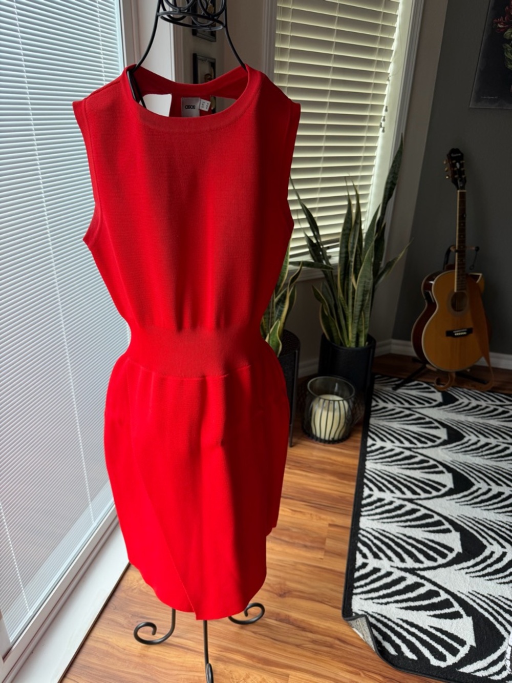 ASOS Red Sleeveless Mini Sheath Dress size 10